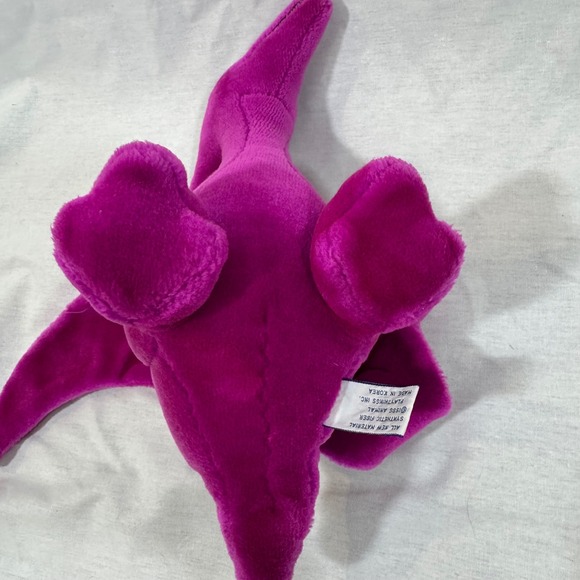 Vintage 1985 Animal Play Things Dinosaur Pterodactyl Stuffed Animal Plush Purple - Picture 6 of 8
